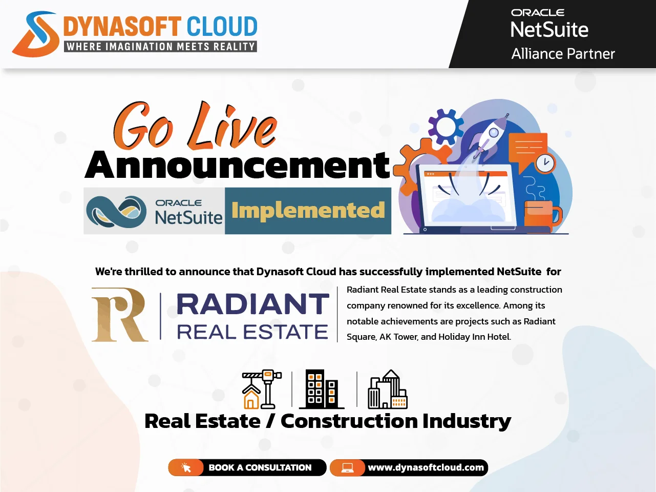 NetSuite Go Live Dynasoft Cloud UAE Radiant Real Estate Construction